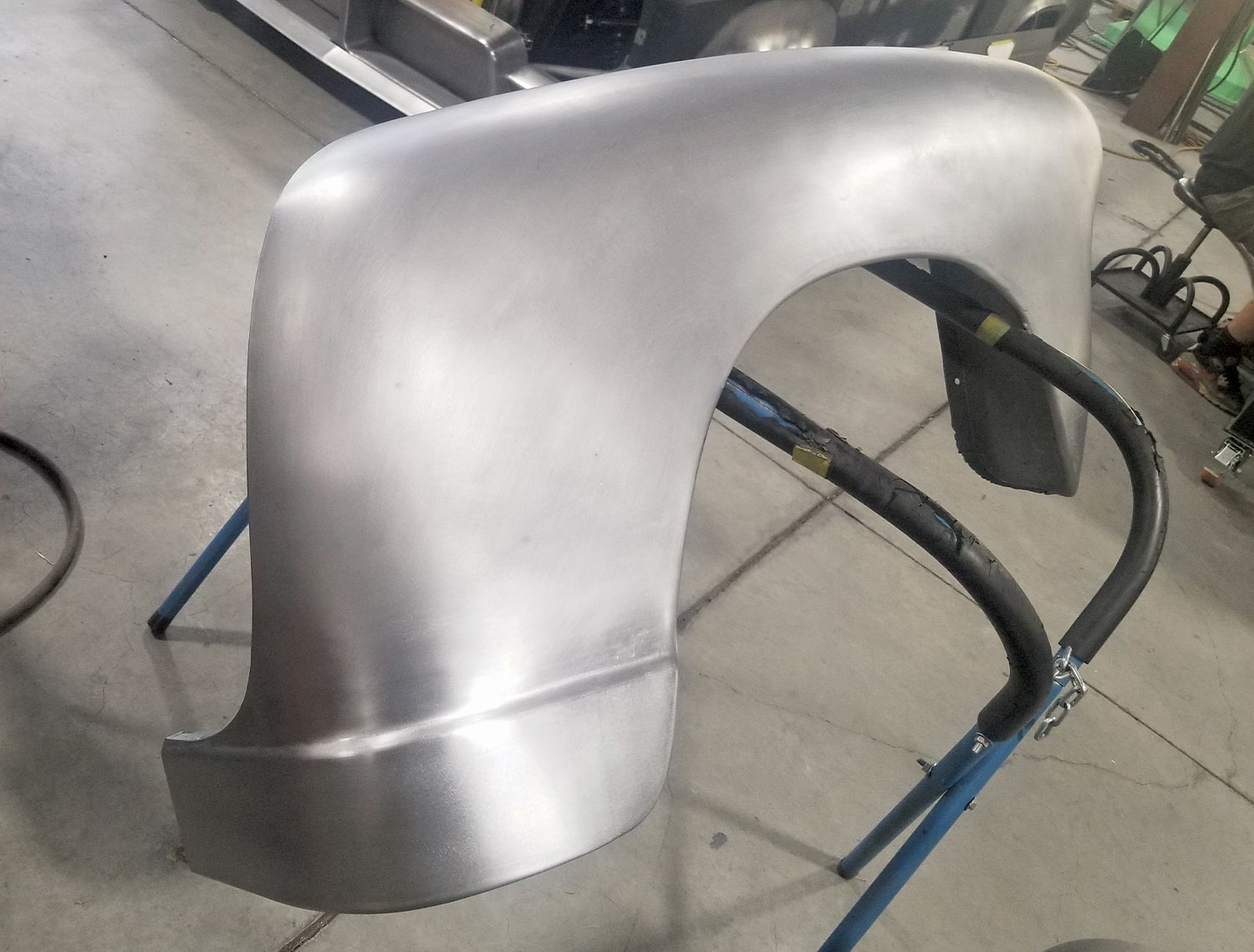 the passenger side front fender with metalwork complete