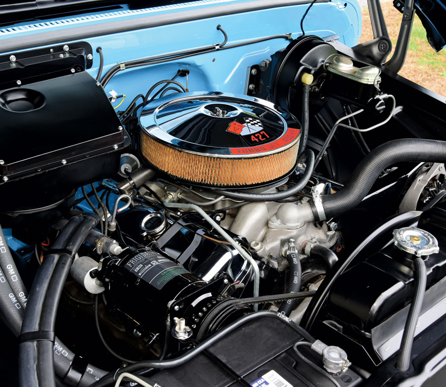 Engine in a ’66 Chevy Custom Cab C10