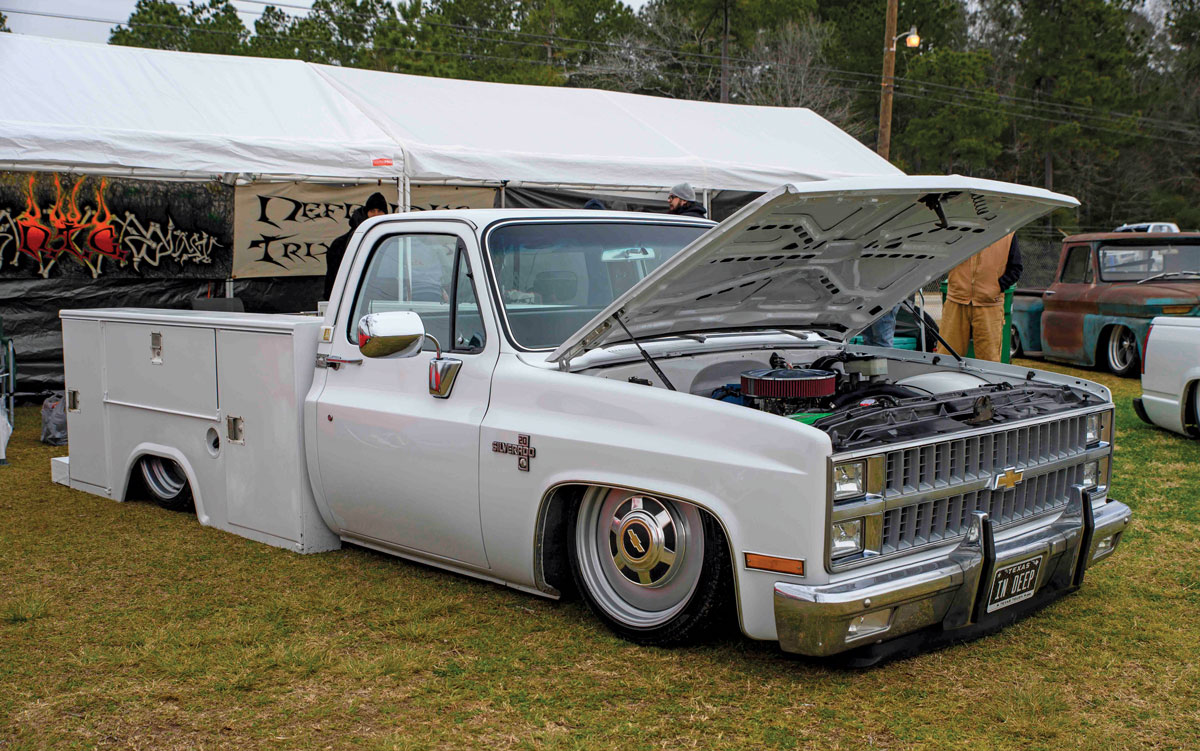 White Chevy Silverado work truck