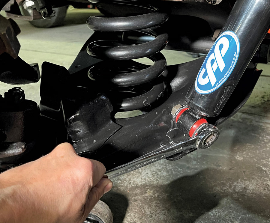 To wrap up the control arm install, the new CPP gas shocks were installed
