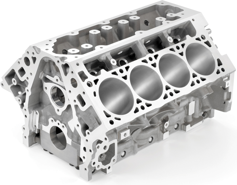 precision cast-aluminum engine block
