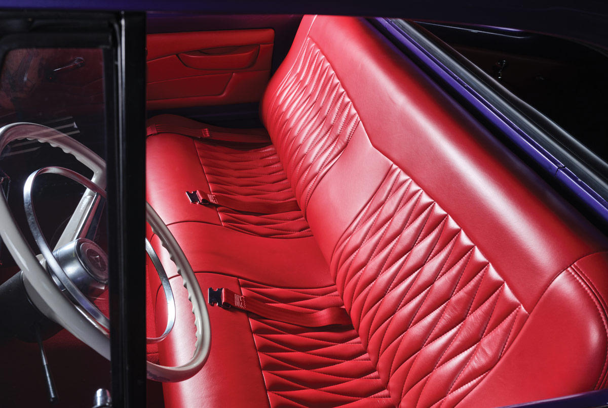 red leather interior in car