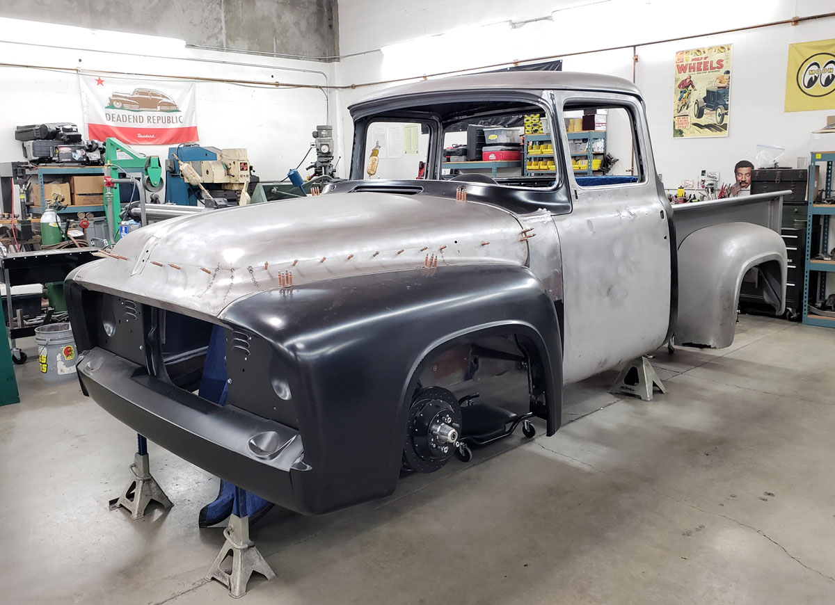 ’56 F-100 body work mostly complete