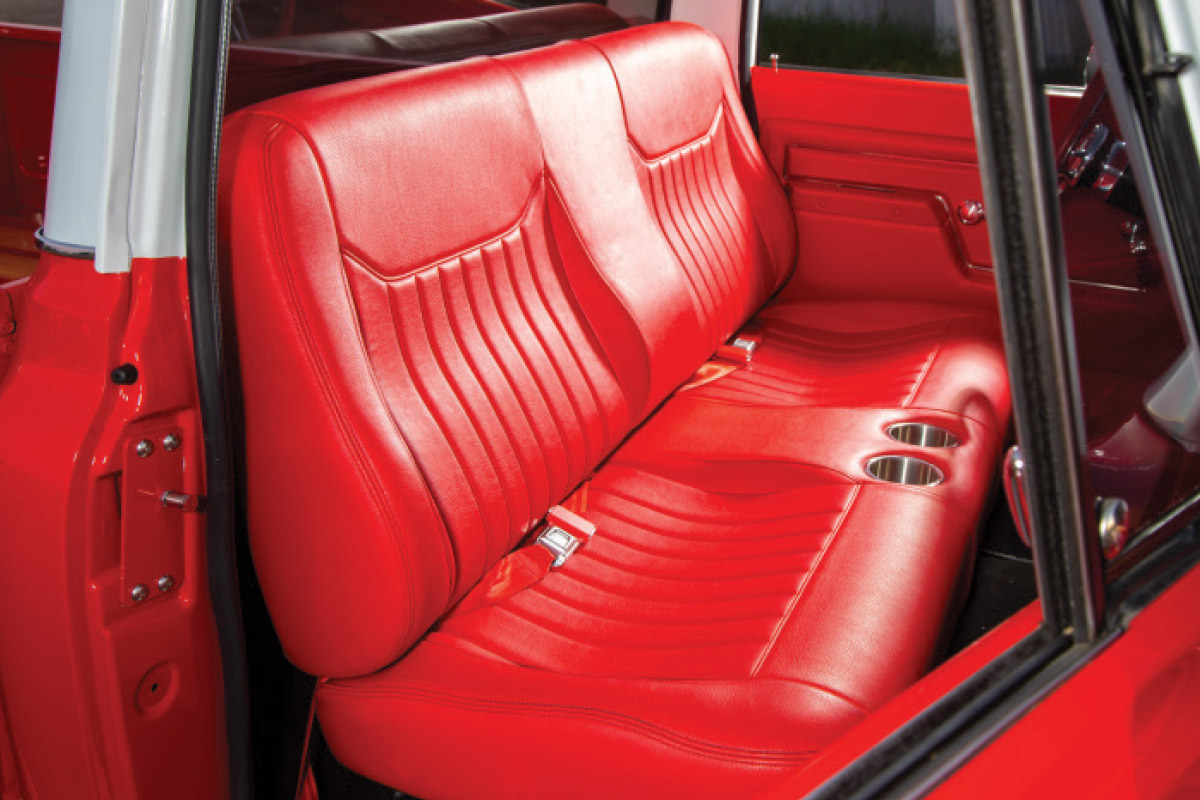 1968 C10's red leather seats