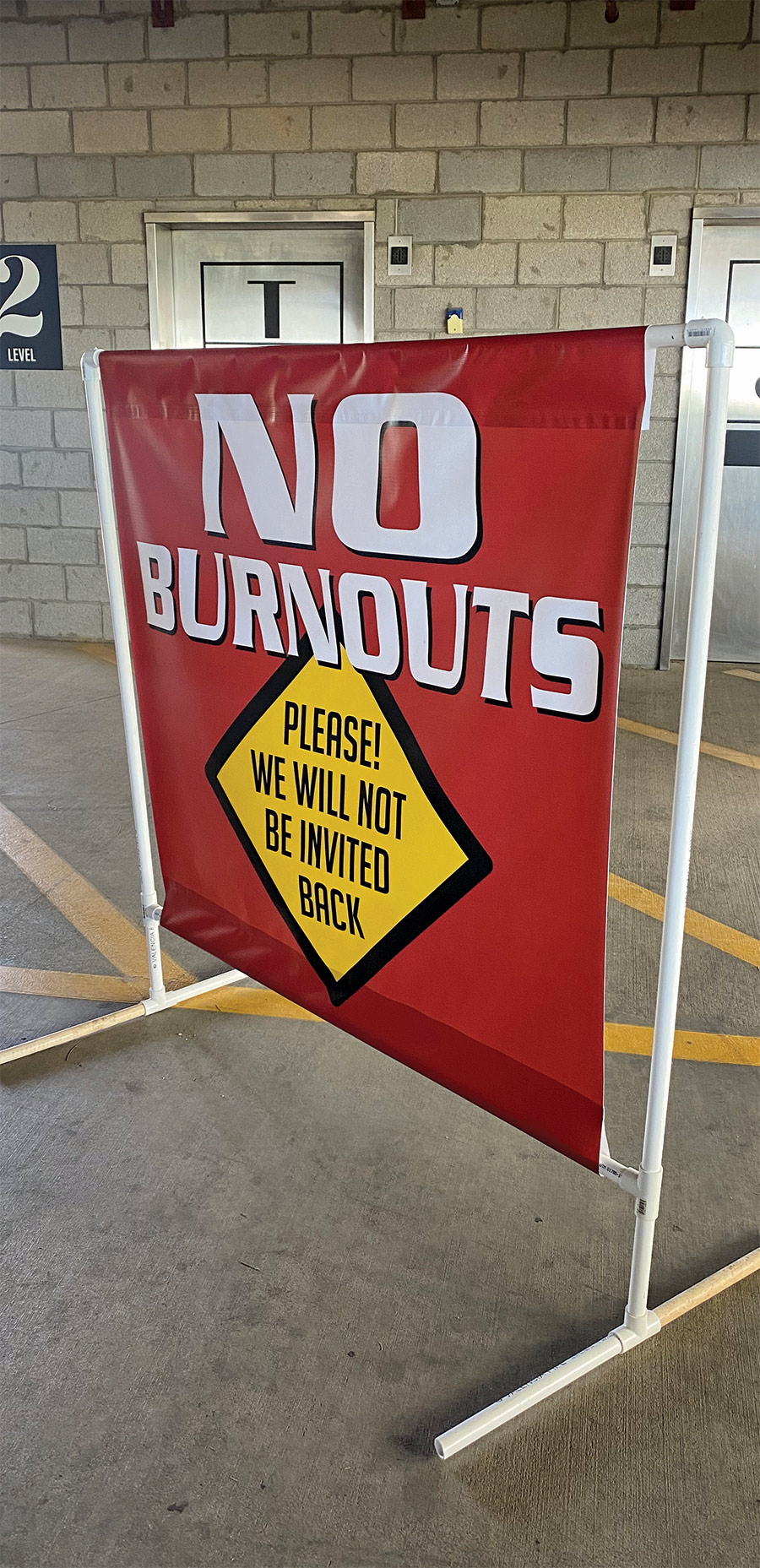 no burnouts sign