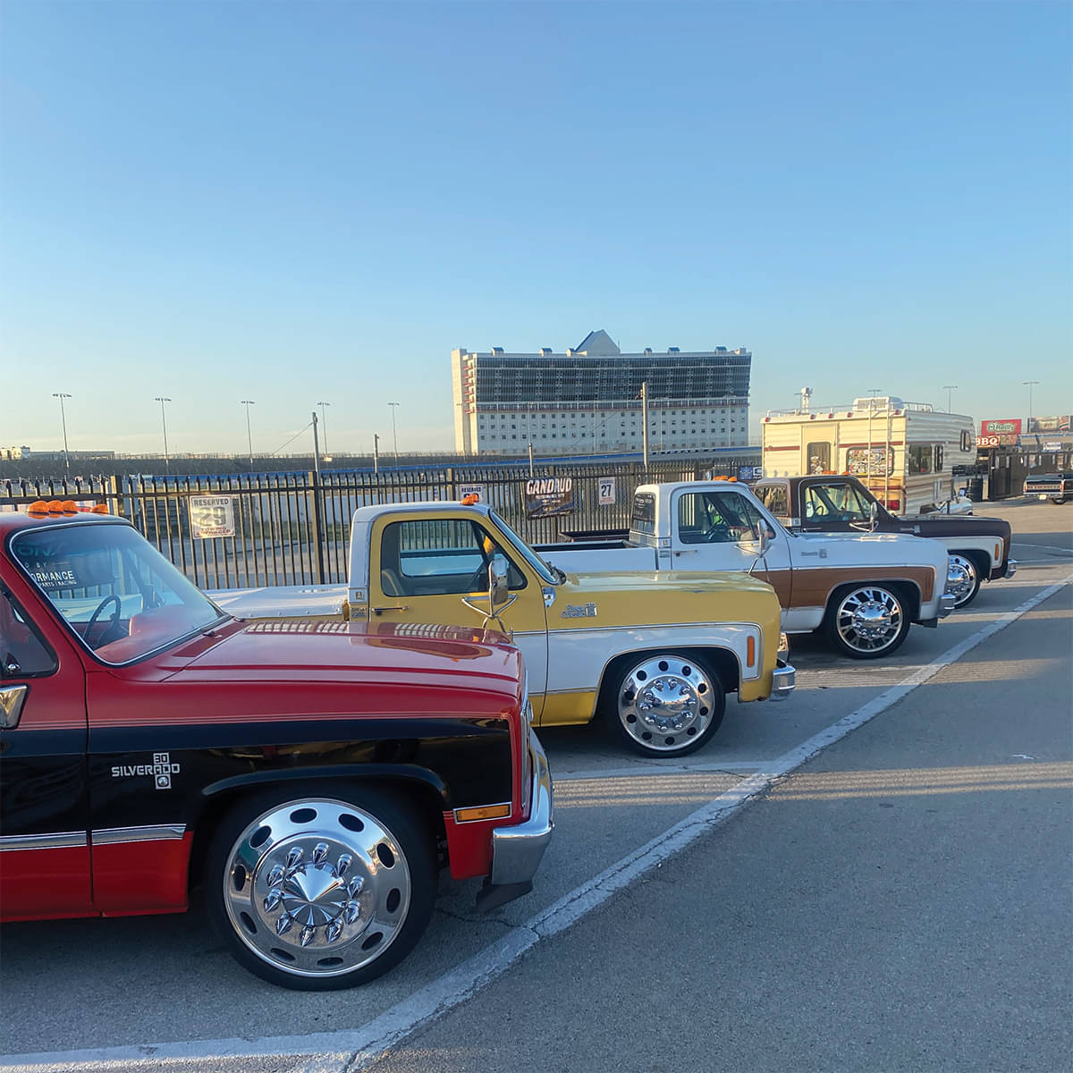 line of lowered dually k10s