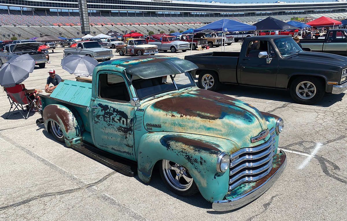lowered mint patina 50s chevy truck