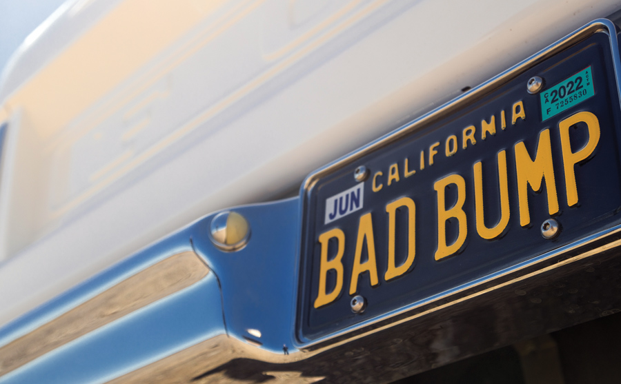 California license plate that reads 'BAD BUMP'