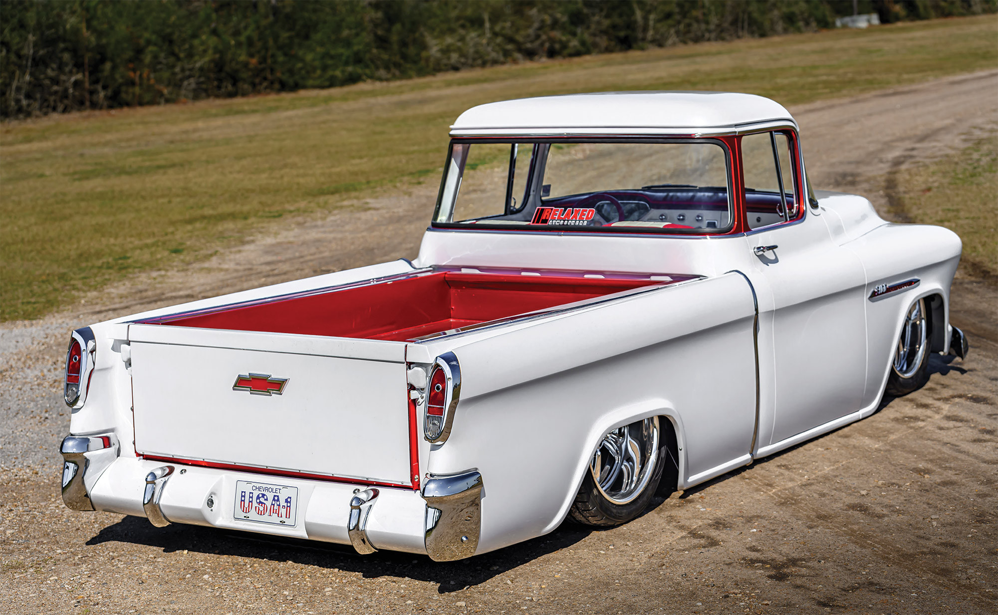 rear view of '55 Chevy Cameo