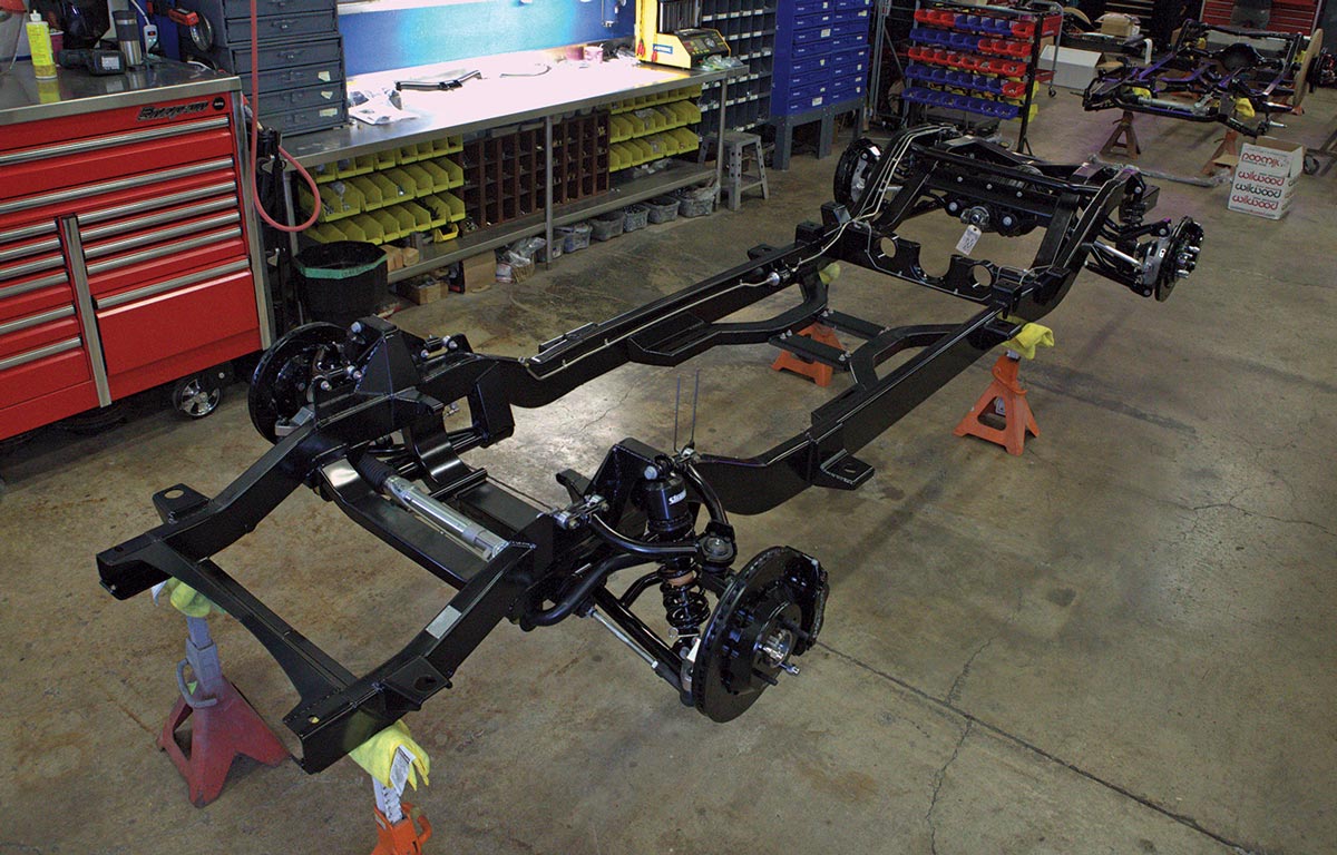 Chassis with suspension and breaks installed