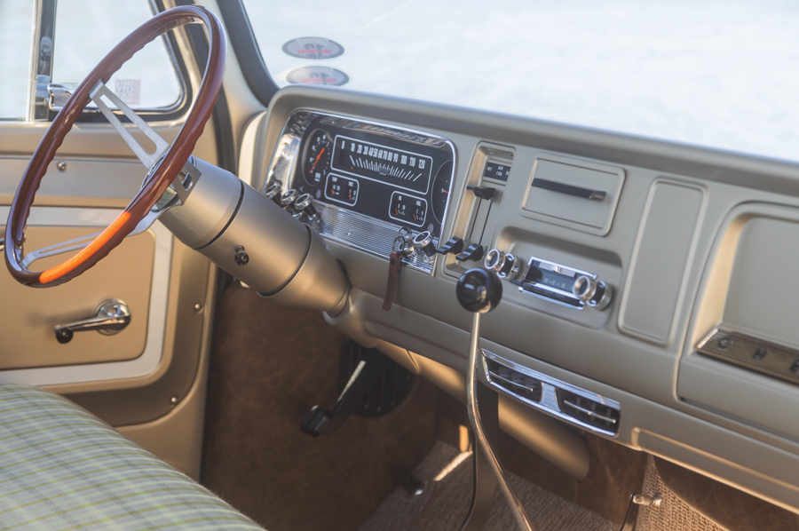 truck dashboard and steering wheel