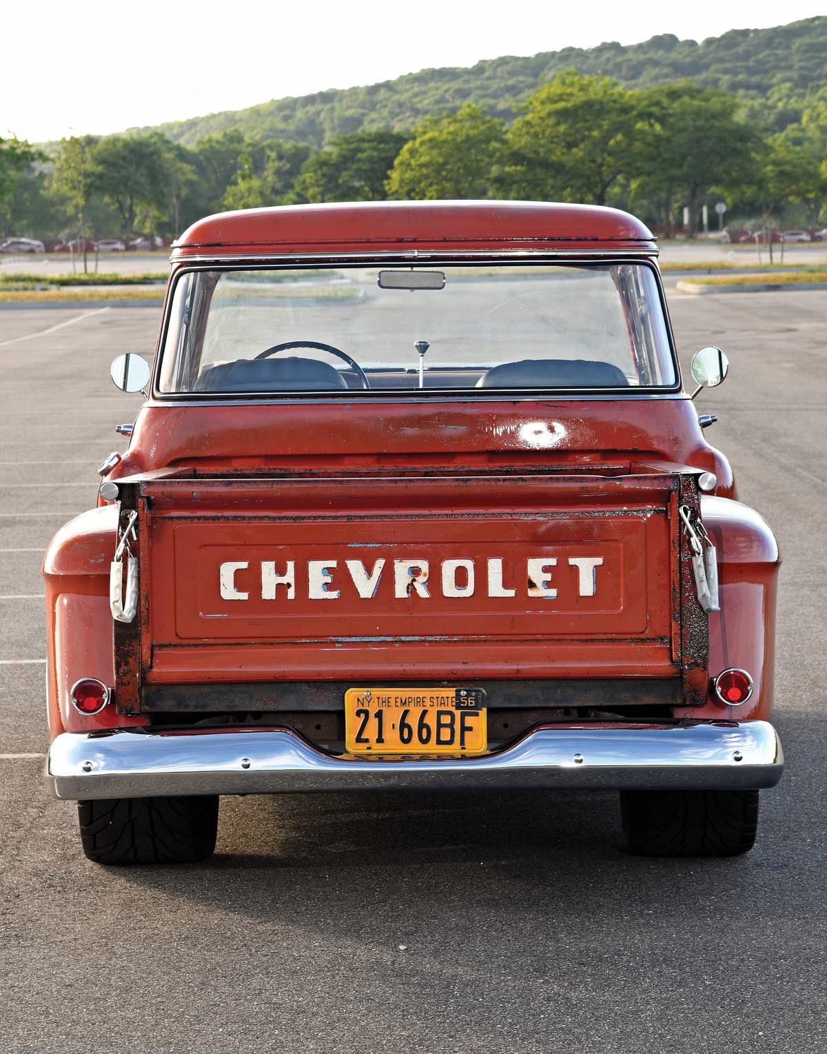 Rear side of the 1955 Chevy