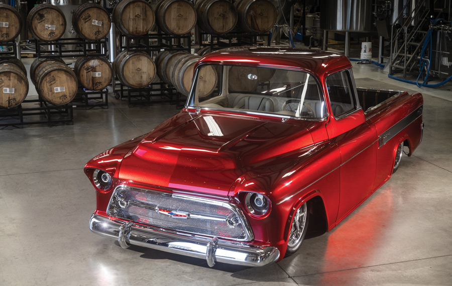 metallic red '57 Chevy Cameo