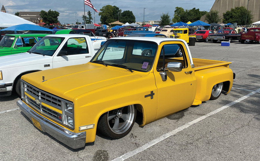 Yellow classic pickup truck
