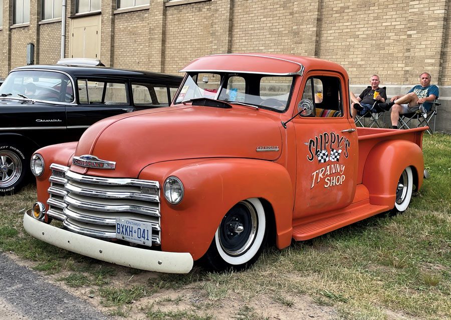 orange classic pickup truck
