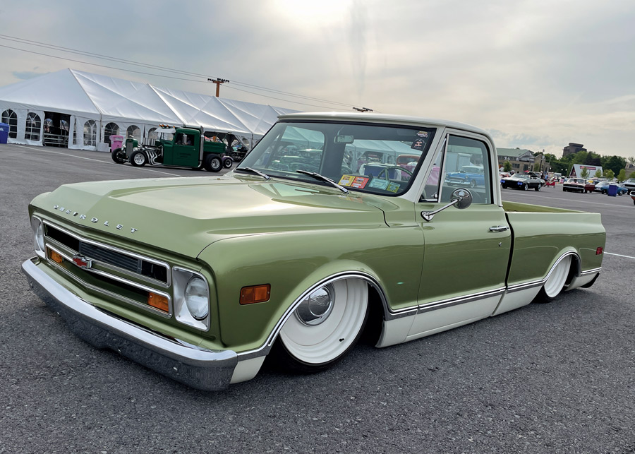 Green classic pickup truck