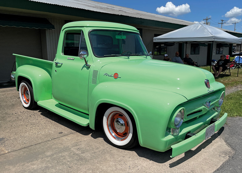 lime green classic pickup truck