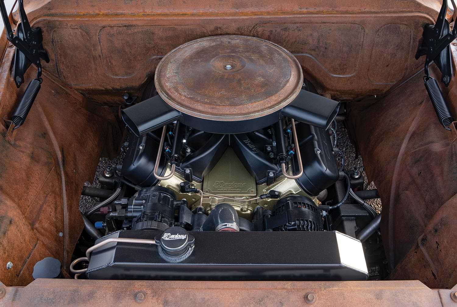 full view of the '59 Apache engine