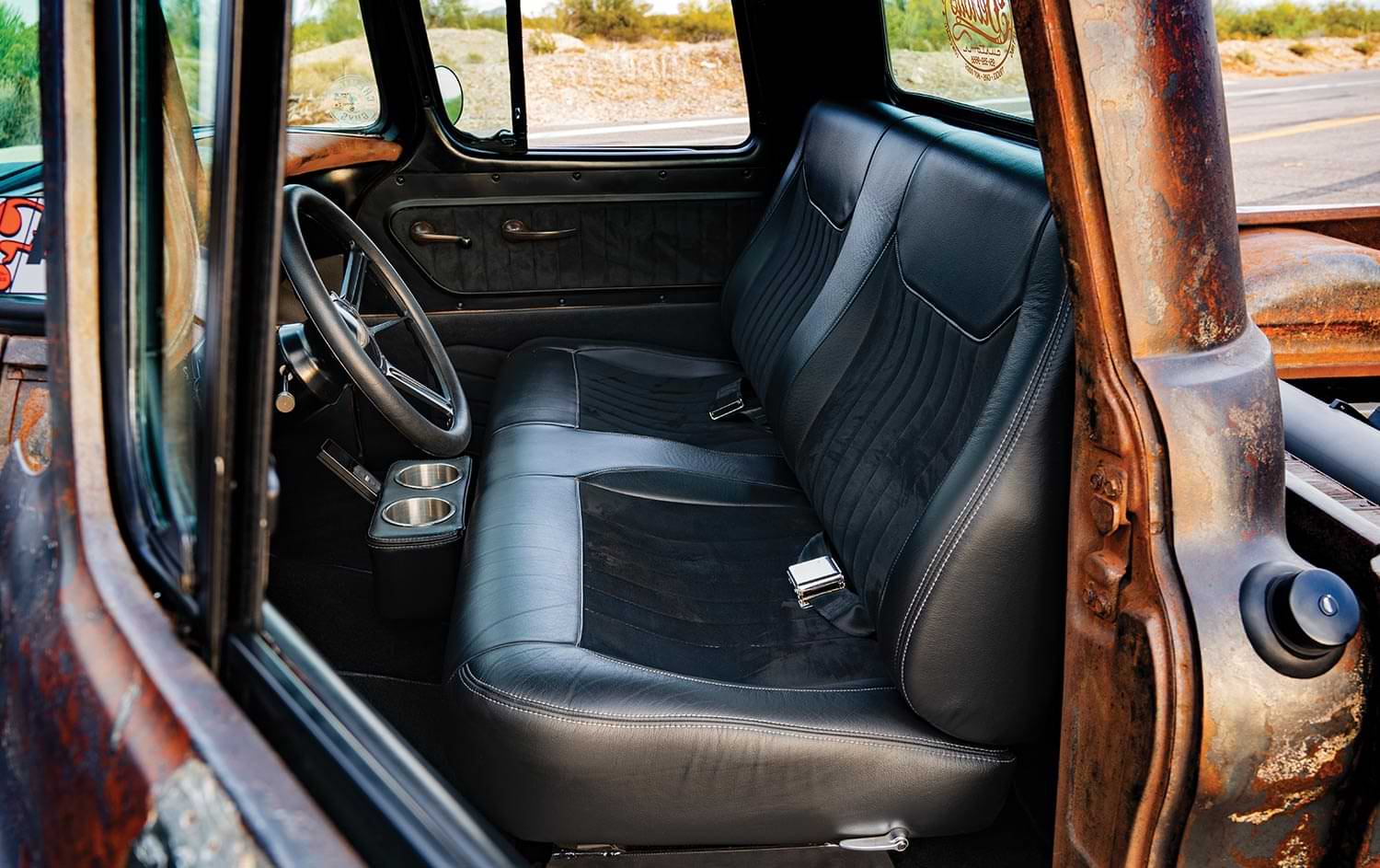 driver side interior view of the '59 Apache