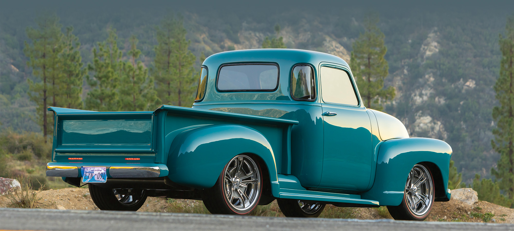 teal '54 Chevy side profile
