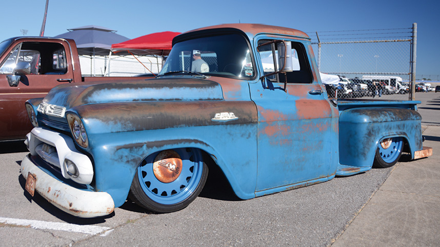 old rusting blue truck