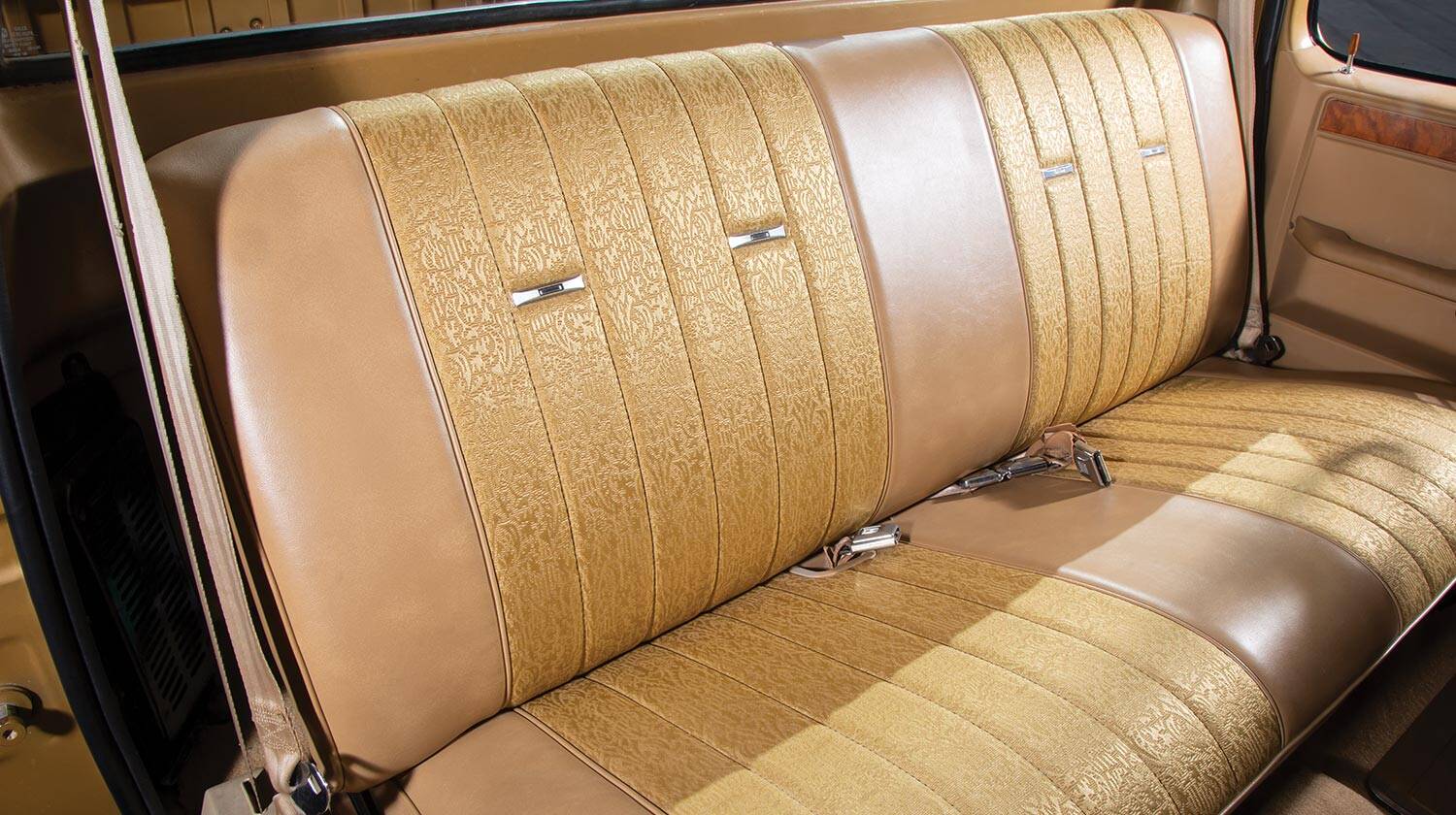 the gold '84 GMC Sierra's seating