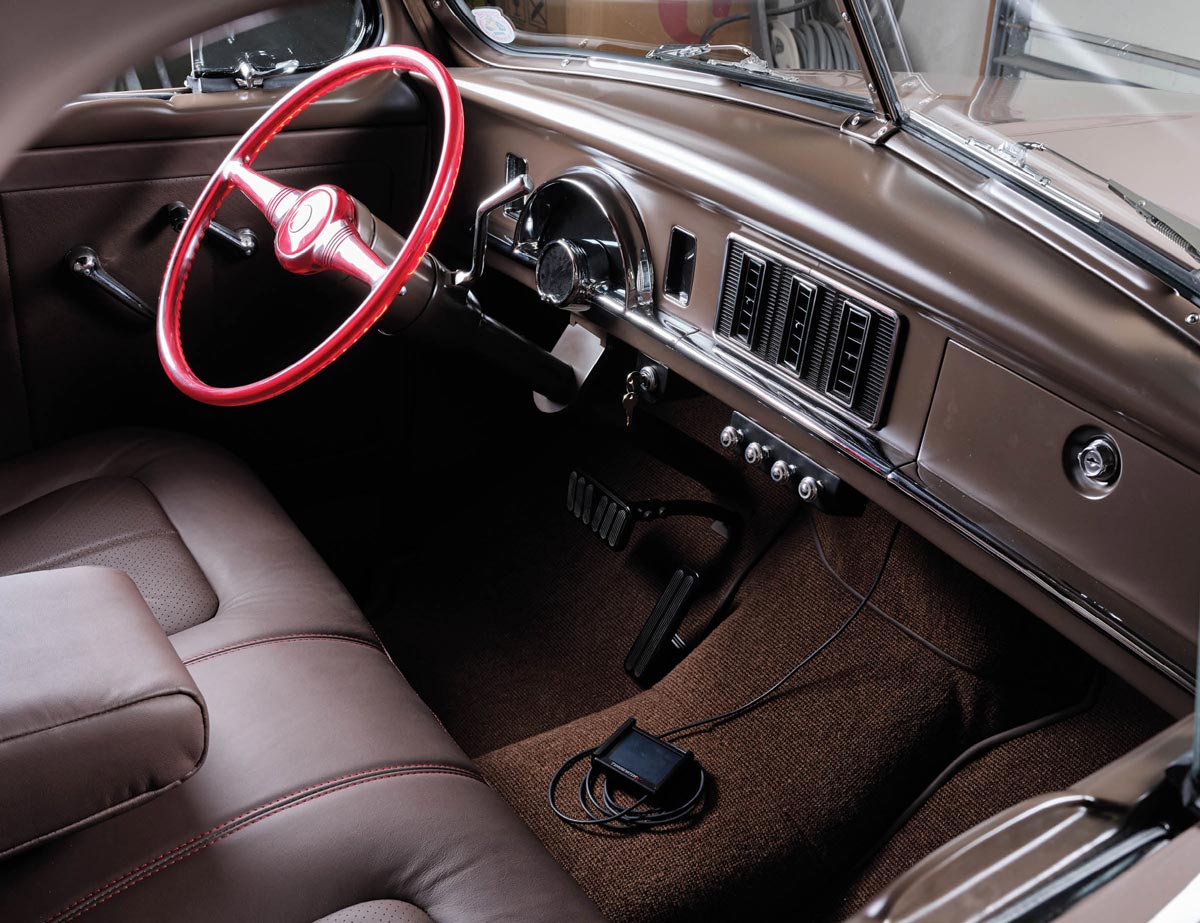 brown interior of '50 Studebaker