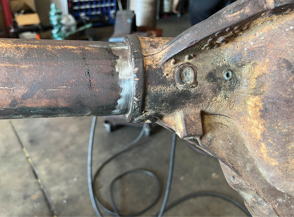 In order to prevent leaks and to enhance strength, J&S routinely welds the axle tubes to the centersection. Before any welding is done the tubes and axles are ground to expose clean metal.