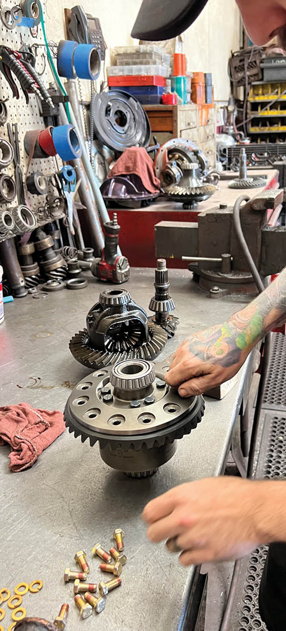 After the bearings were pressed onto the differential the Richmond 3.73 ring gear was bolted in place using Loctite. Eaton recommends a petroleum/mineral-based GL-5 80W90 gear oil for all Truetrac differentials.