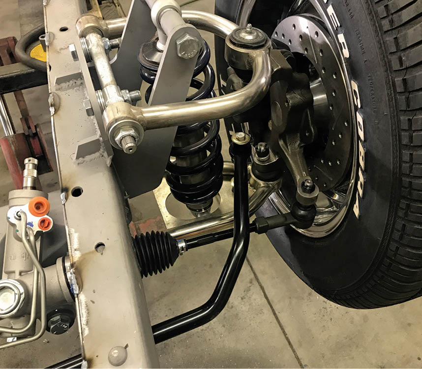To keep the truck flat in corners, an antiroll bar was added and a power rack will make steering easy.