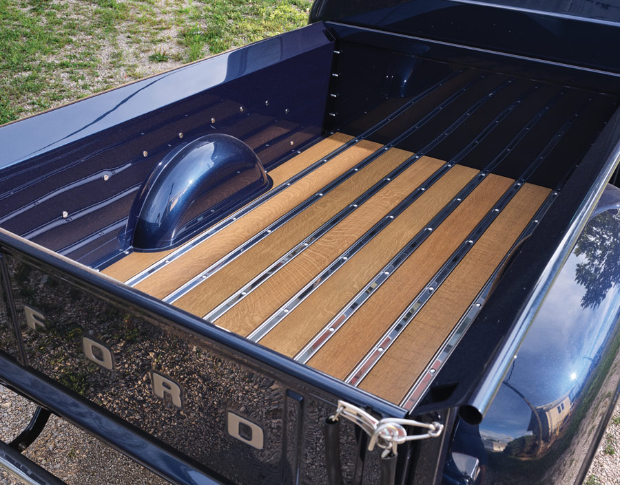 wooden truck bed of a '56 F-100