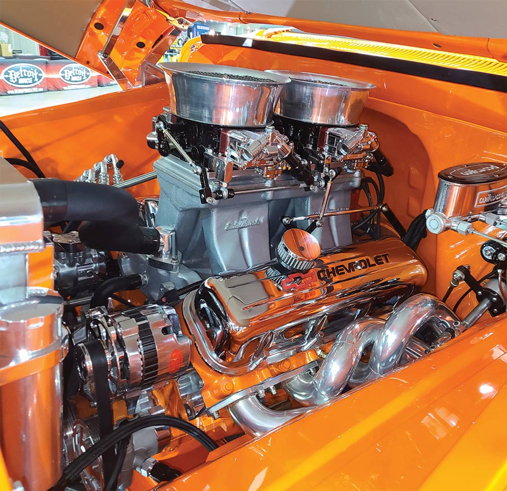 C10's engine bay and dual carb 502