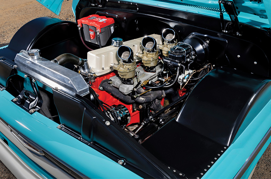 engine view of '62 Chevy truck