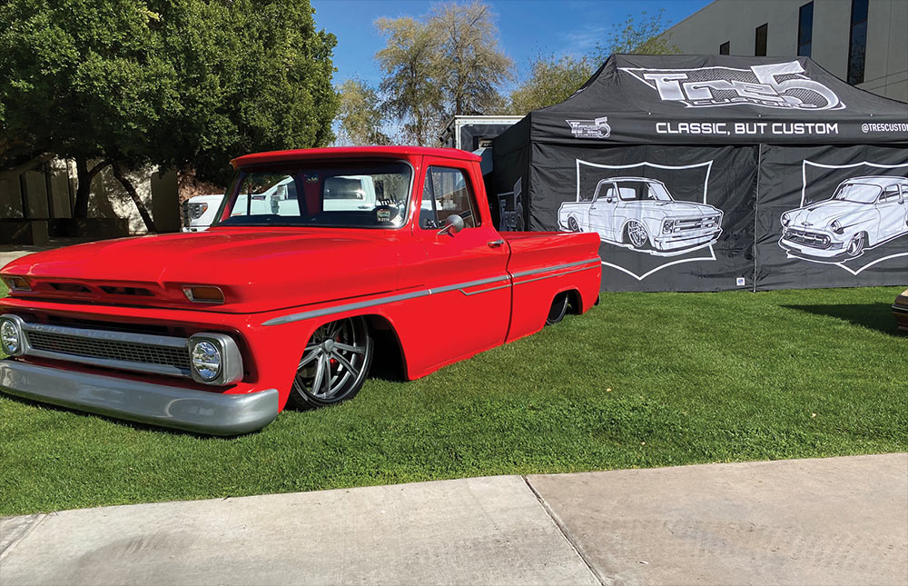 Bagged red C10 behind Tre5 Customs tent