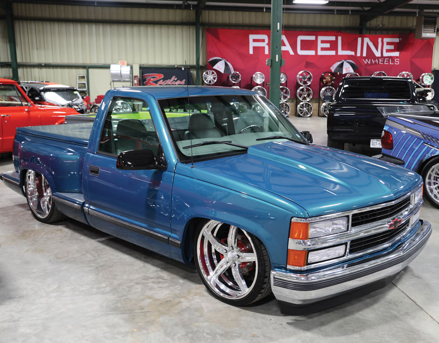 blue Chevrolet truck