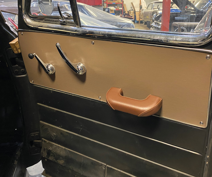 new brown leather door inserts