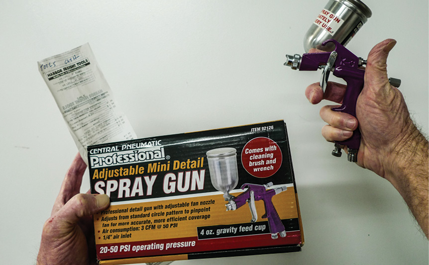 Back in 2018 this cute little Harbor Freight detail gun was only $11.99 on sale. Since its purchase, it’s been shelved and waiting for just the right job.