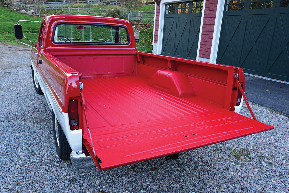 F-250's red spray lined bed