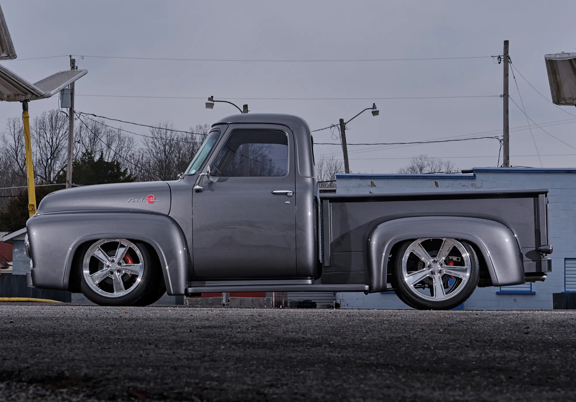 side view of Customs–Built ’55 Ford F-100