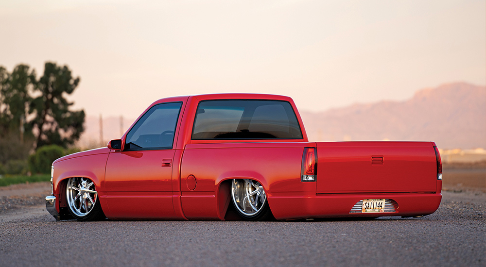 Slammed red Chevy OBS