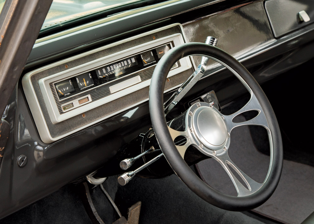 steering wheel and dash