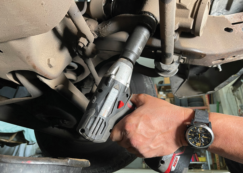 If you’re replacing a worn-out OEM power steering box, the original Pitman arm may be reused, but if you’re going from a manual box to the Borgeson unit, be sure to order a new Pitman arm. An impact gun, or a long breaker bar, will help with the nut removal, then you’ll need a puller to get the arm off the steering shaft.