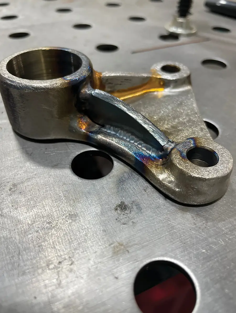 A lot of work went into even the smallest details. This is a handcrafted mount for a new clutch slave cylinder. When finished, it will look like a forging.