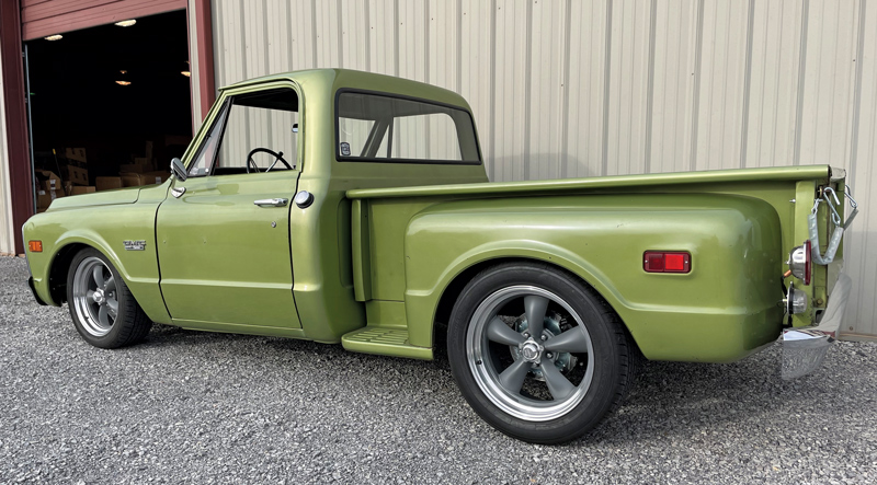 rear side angle of fully restored truck