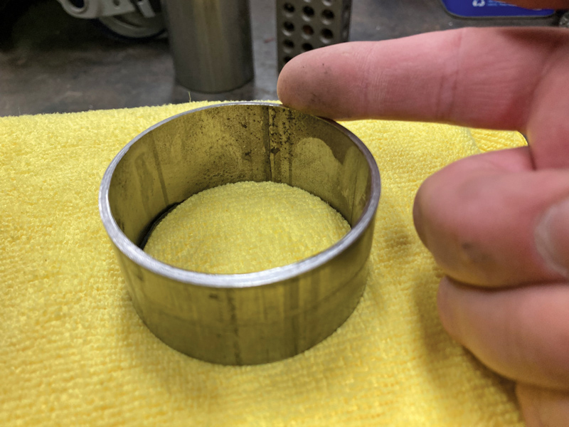 A quick inspection of the inside of this section of tubing reveals the grime that can reside inside. When welded, these impurities will work their way to the surface, contaminating the weld bead and making a mess of things. 