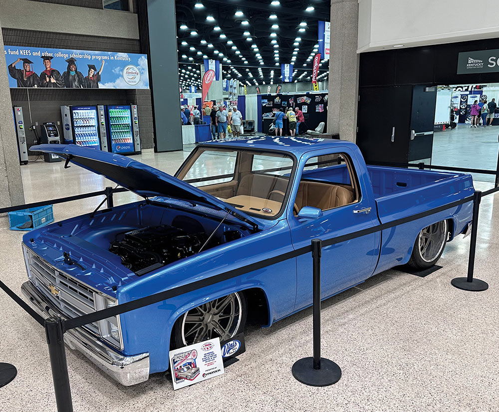 Custom metallic blue Chevy Squarebody