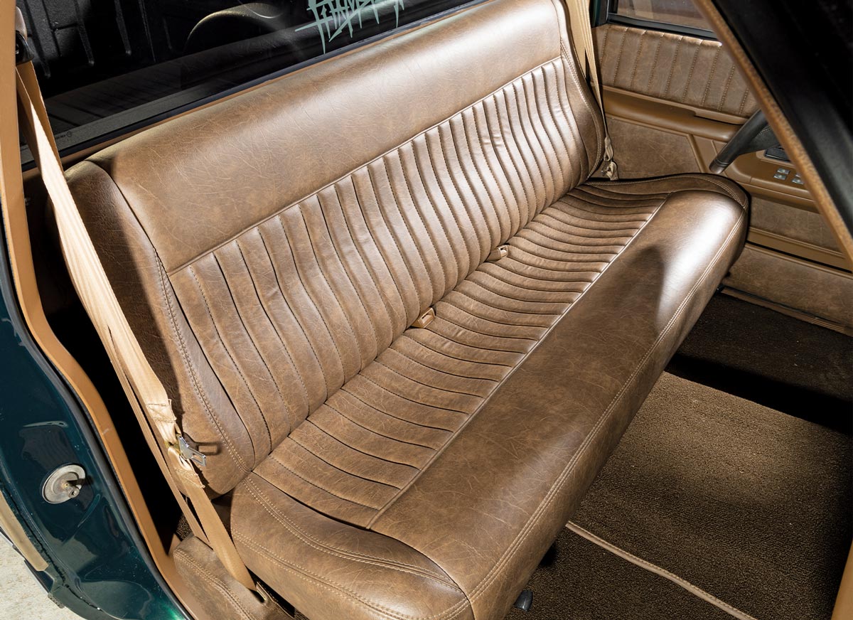 view from the open passenger side door of the ’88 Chevy OBS's cab seating