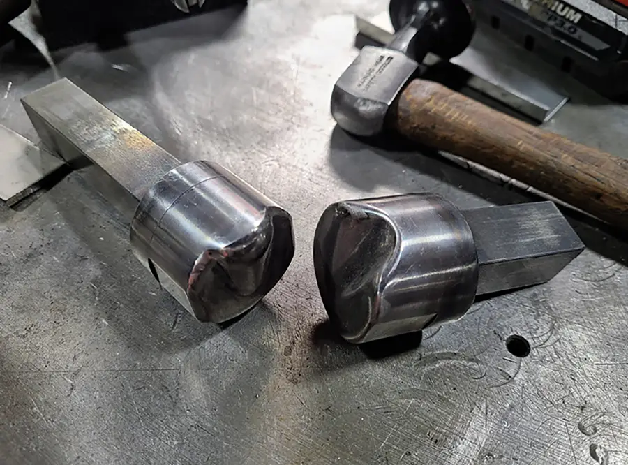 These are the thumbnail dies Old Anvil’s Paul Bosserman made that will really move some metal around on the Pullmax.
