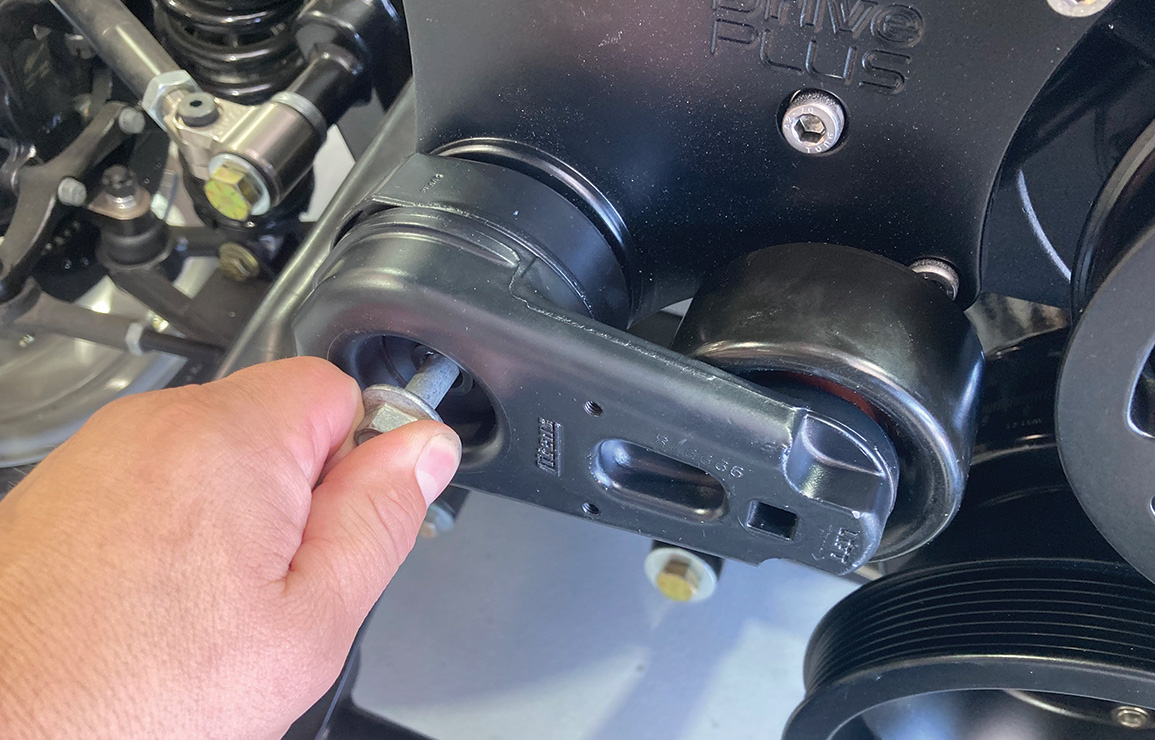hand installing a GM-style tensioner