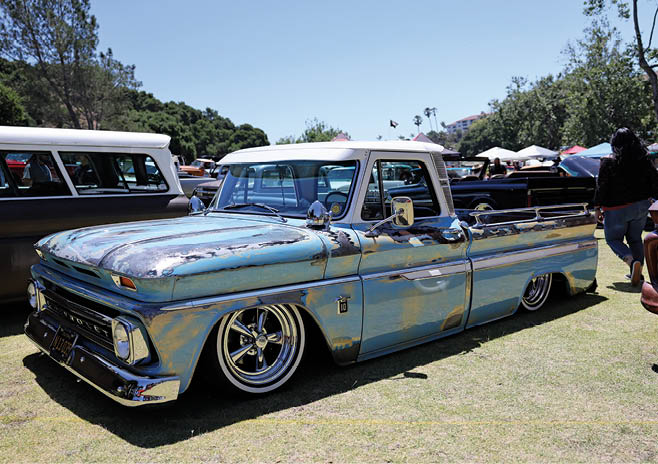 light blue C10 truck